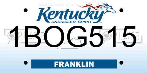 1BOG515 Kentucky License Plate