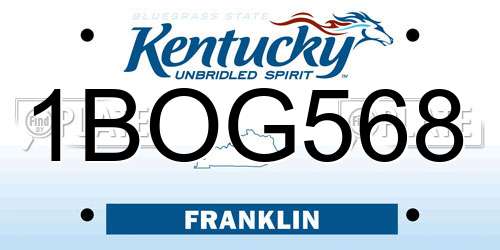 1BOG568 Kentucky License Plate
