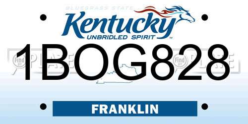 1BOG828 Kentucky License Plate