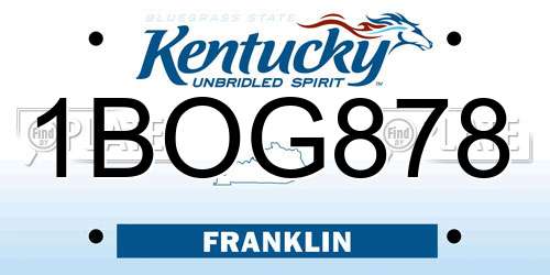 1BOG878 Kentucky License Plate