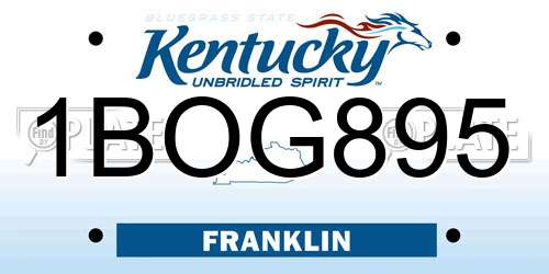 1BOG895 Kentucky License Plate