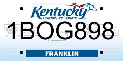 1BOG898 Kentucky License Plate