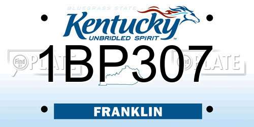 1BP307 Kentucky License Plate