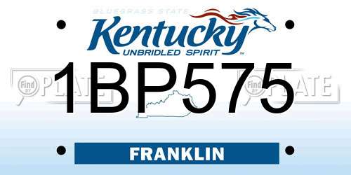 1BP575 Kentucky License Plate