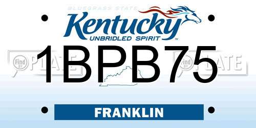 1BPB75 Kentucky License Plate