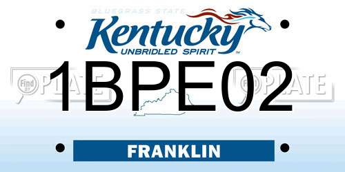 1BPE02 Kentucky License Plate