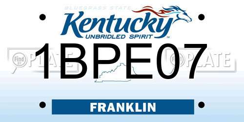 1BPE07 Kentucky License Plate