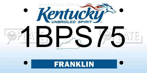1BPS75 Kentucky License Plate
