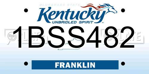 1BSS482 Kentucky License Plate