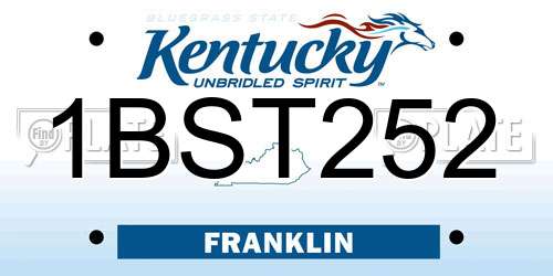 1BST252 Kentucky License Plate
