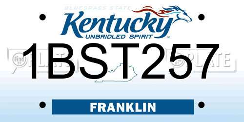 1BST257 Kentucky License Plate