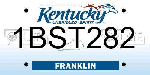 1BST282 Kentucky License Plate