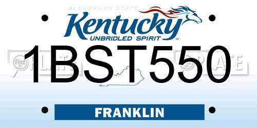 1BST550 Kentucky License Plate
