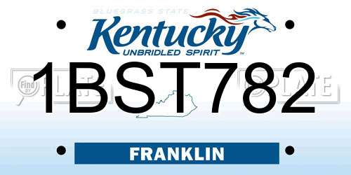 1BST782 Kentucky License Plate