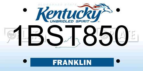 1BST850 Kentucky License Plate
