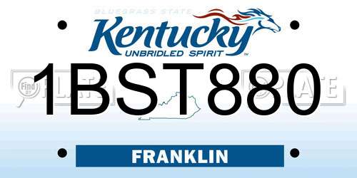 1BST880 Kentucky License Plate