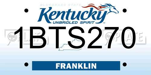 1BTS270 Kentucky License Plate
