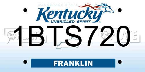 1BTS720 Kentucky License Plate