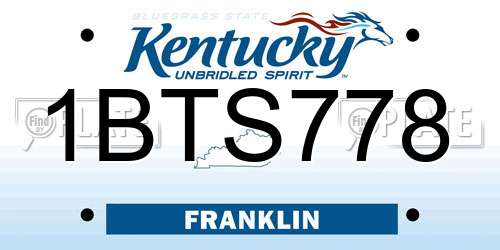 1BTS778 Kentucky License Plate