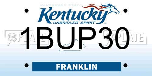 1BUP30 Kentucky License Plate