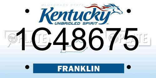 1C48675 Kentucky License Plate