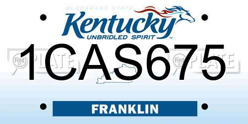 1CAS675 Kentucky License Plate
