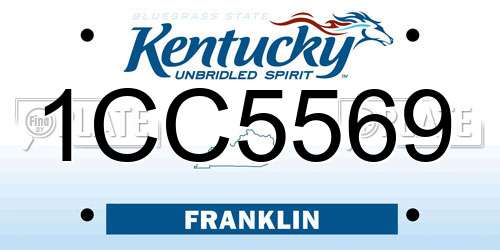 1CC5569 Kentucky License Plate