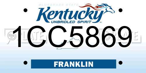 1CC5869 Kentucky License Plate