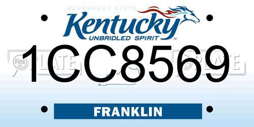 1CC8569 Kentucky License Plate