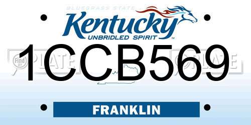 1CCB569 Kentucky License Plate