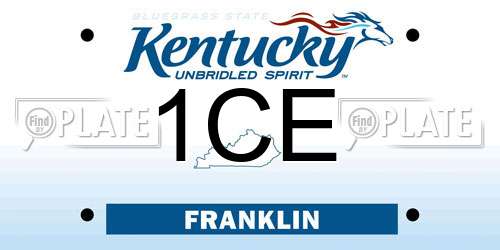 1CE Kentucky License Plate