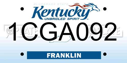 1CGA092 Kentucky License Plate