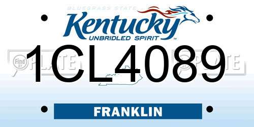 1CL4089 Kentucky License Plate