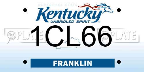 1CL66 Kentucky License Plate
