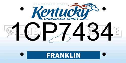 1CP7434 Kentucky License Plate