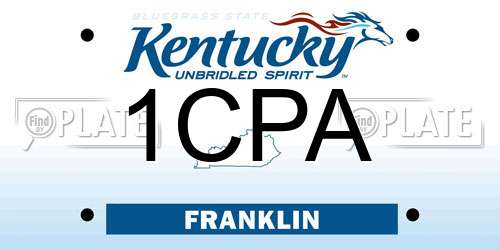 1CPA Kentucky License Plate