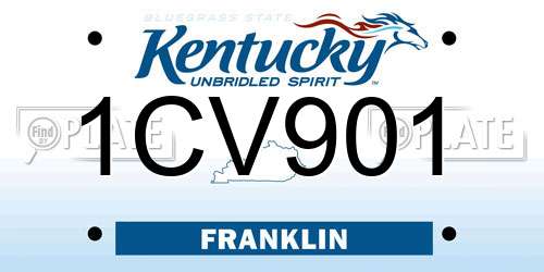 1CV901 Kentucky License Plate