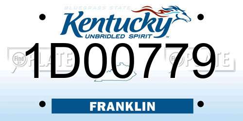 1D00779 Kentucky License Plate