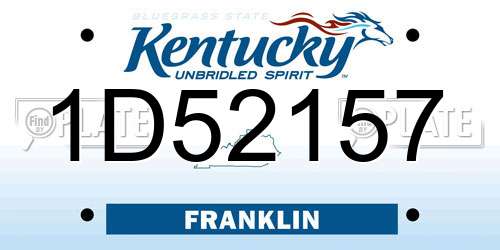 1D52157 Kentucky License Plate