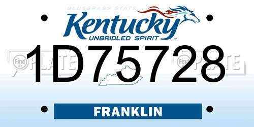 1D75728 Kentucky License Plate