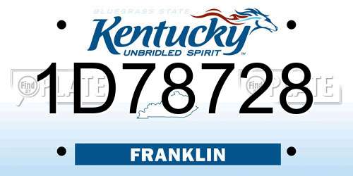 1D78728 Kentucky License Plate