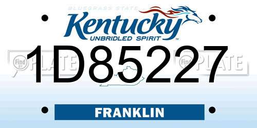 1D85227 Kentucky License Plate