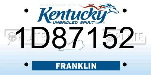 1D87152 Kentucky License Plate