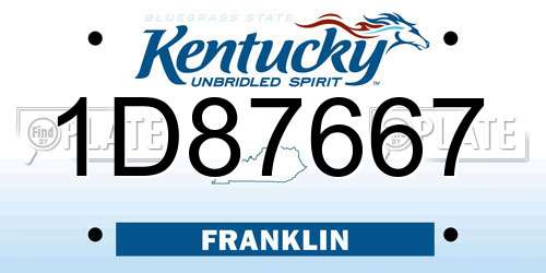 1D87667 Kentucky License Plate
