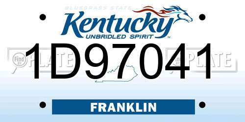 1D97041 Kentucky License Plate