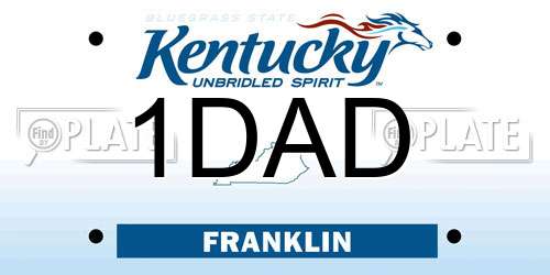 1DAD Kentucky License Plate