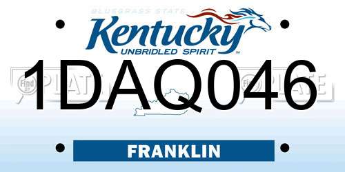 1DAQ046 Kentucky License Plate