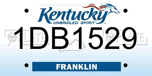 1DB1529 Kentucky License Plate