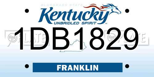 1DB1829 Kentucky License Plate