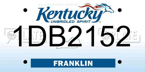 1DB2152 Kentucky License Plate